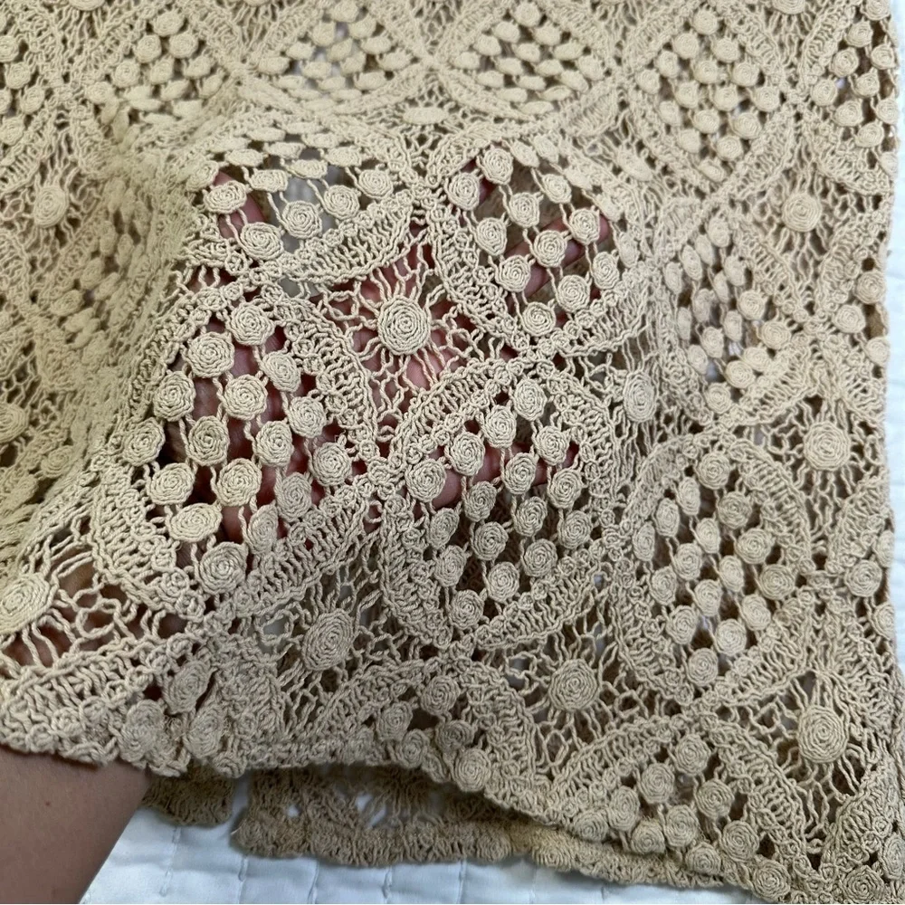 NWT Anthropologie BLITHE Crochet Cottogecore With Dramatic Trumpet Sleeve - Picture 14 of 16